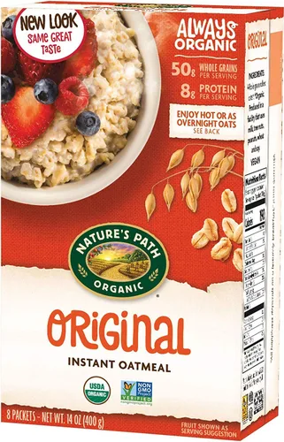 Vista 7 de Nature's Path Avena Instantánea Orgánica de Manzana y Canela, 14 oz (Paquete de 1), Sin OGM