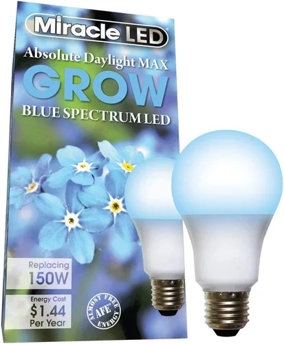 Miracle LED Absolute Daylight MAX - Bombilla LED de crecimiento de energía casi libre espectro azul para siembra y inicio, reemplazo de 150 W, 609400