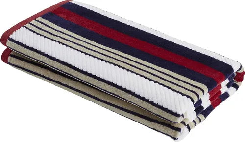 Vista 17 de Superior Toalla de playa de gran tamaño con textura de rayas, 100% algodón, 550 GSM, suave, afelpado y altamente absorbente (juego de 2)