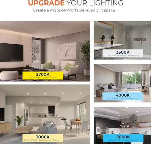 Vista 7 de HALO HLB Luz de techo empotrable LED de 6" sin lata, regulable, para techo y ducha, con lúmenes seleccionables y temperatura de color 2700K-5000K