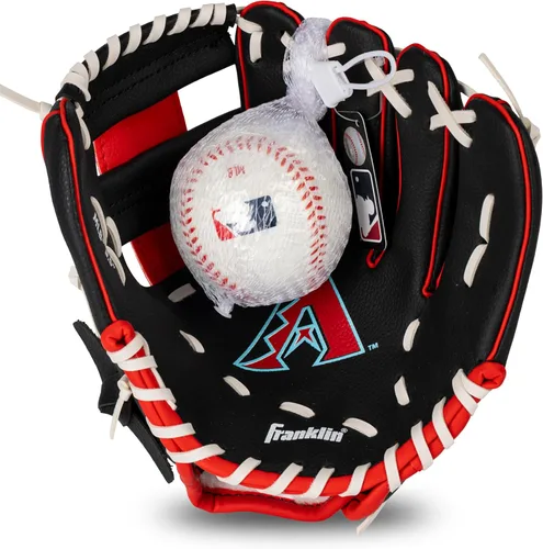 Franklin Sports MLB Youth Teeball Glove and Ball Set - Kids Baseball and Teeball - Perfect First Kids Glove - 9.5"