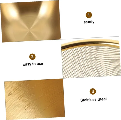 Vista 6 de Stainless Steel Fine Mesh Strainer with Anti-slip Flat Bottom Multi-functional Rice Washer and Vegetable Fruit Washing Basket for Kitchen Use Wire