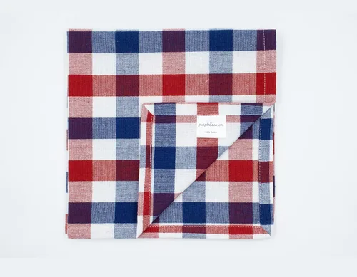 Vista 8 de PurpleEssences Servilletas de tela a cuadros de búfalo – Esquinas en inglete – Servilletas de cena a cuadros – Juego de 12 – 100% algodón – 18 x 18