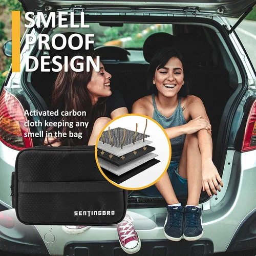 Vista 2 de GENTINGBRO Bolsa con Cerradura de Combinación Bolsa de Medicina Viaje Almuerzo Negro