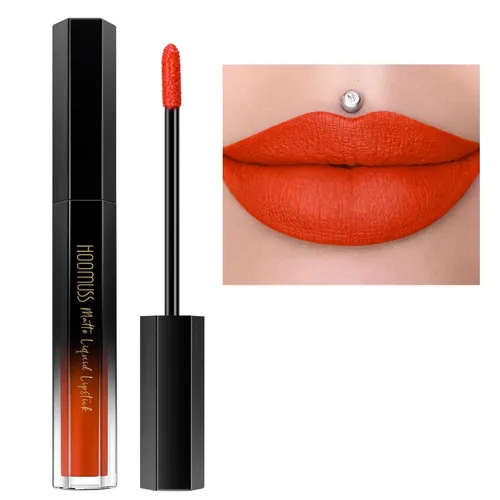 Vista 10 de Lápiz labial rojo de larga duración, pintalabios líquido mate para mujeres sin transferencia, a prueba de manchas, suave y fácil de aplicar