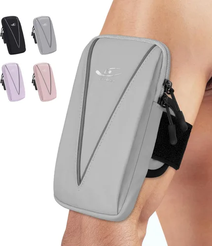 Vista 7 de HiRui Soporte para teléfono celular y bolsa de muñeca para teléfono, brazalete deportivo para correr para gimnasio y ciclismo, compatible con iPhone