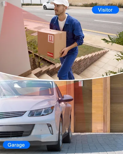 Vista 4 de Buscador inalámbrico para cuidadores, alarma con sensor de movimiento, alarma de cama interior para adultos mayores, alarmas de puerta