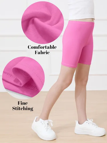 Vista 2 de Resinta Paquete de 6 pantalones cortos de ciclismo para niñas, ropa de verano, multicolor