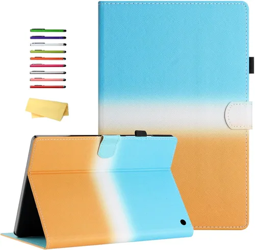 Vista 33 de Funda para tableta Amazon Kindle Fire HD 8 (8ª/7ª/6ª generación, 2018/2017/2016), con portalápices, bolsillo para tarjetas, imán de piel sintética
