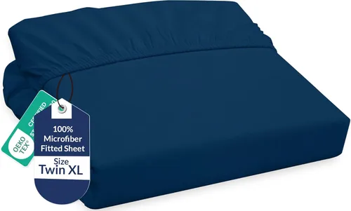 Vista 75 de Royale Linens Sábana bajera ajustable individual – Microfibra cepillada ultrasuave de 1800 hilos – Sábanas inferiores de lujo para hotel – No se