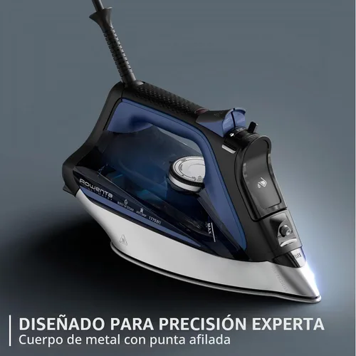 Vista 3 de Rowenta DW8350 Ultimate Plus - Plancha de vapor de 1775 vatios, placa vertical de 430 agujeros, apagado automático, negro y azul, 12 x 6