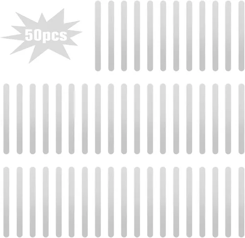 Vista 8 de 50 palitos acrílicos, palitos reutilizables para pasteles con película protectora, para paletas de helado, fiestas y (espejo plateado)