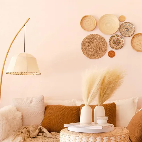 Vista 7 de PERFNIQUE Hierba sintética de las pampas, juego de 6 tallos de 17 pulgadas, flores falsas artificiales cortas, rellenos de jarrón pequeño, rústico