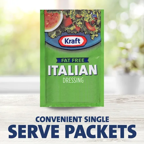 Vista 4 de Aderezo de ensalada italiano sin grasa Kraft (paquete de 60 unidades, paquetes de 1.5 onzas)