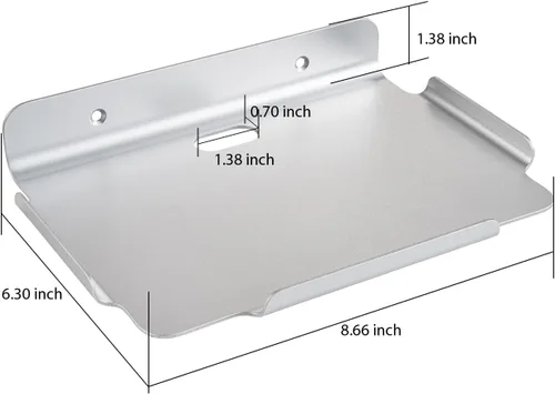 Vista 2 de 8.5''x6.3'' Deep Metal Floating Shelves,Folating Metal Wall Slelves with Lip for Speakers, Router,Camera,Plants,Wall Mounted Shelves for