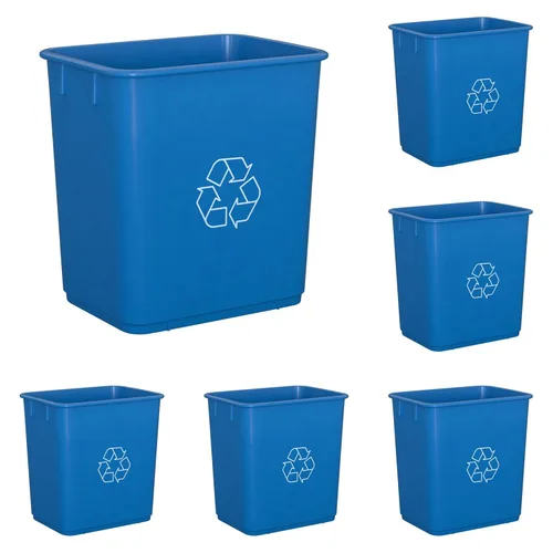 Vista 19 de Cubo de basura rectangular beige de 13 cuartos de galón / 3 galones para dormitorio, oficina, baño, se adapta debajo del escritorio