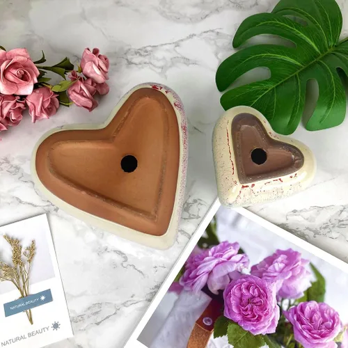 Vista 3 de Maceta de terracota esmaltada de 6.5 pulgadas y 4.5 pulgadas para suculentas, maceta grande con orificio de drenaje, maceta de cactus de cerámica