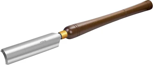 Vista 4 de Cincel de torno de gubia de huso HSS de 2 pulgadas, herramientas de torneado de torno de madera con mango de madera de haya