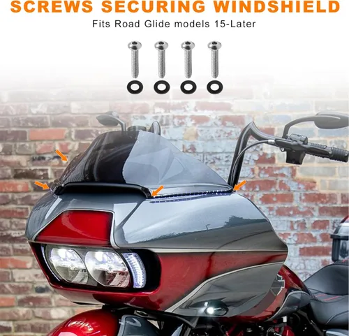 Vista 4 de Kit de tornillos de acero inoxidable para carenado interior de motocicleta, 18 unidades, para Harley Touring Street Glide, Electra Glide, Road Glide