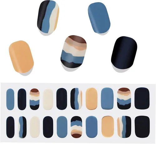 40 tiras de uñas, sin rayos UV, calcomanías de uñas de gel de larga duración, tiras de esmalte de uñas autoadhesivas para bricolaje, envoltura