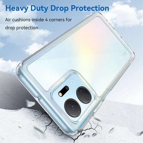 Vista 7 de Funda transparente para Honor X7A, Honor Play 40 Plus/Honor Play 40+ RKY-LX1 con protector de pantalla HD, a prueba de golpes de policarbonato duro