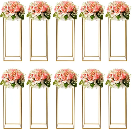 Vista 9 de Soporte de columna para jarrón de boda, soporte decorativo para columnas de boda, pilares de columnas de boda, soporte de exhibición de flores