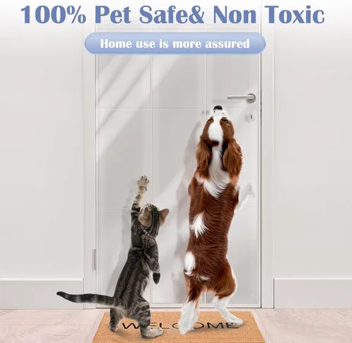 Vista 5 de Protector de arañazos de puerta contra arañazos de perros, 200 x 8.3 pulgadas, protector de arañazos para puerta de perro, cinta disuasoria ultra