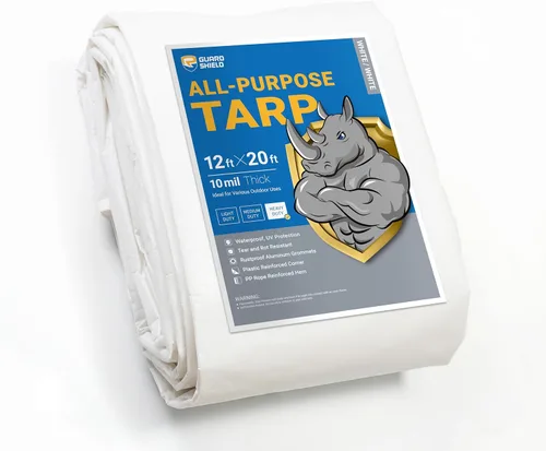 Vista 121 de GUARD SHIELD - Lona resistente, impermeable, de polietileno, gruesa, resistente a los rayos ultravioleta, con ojales, para exteriores, 6 x 8 pies