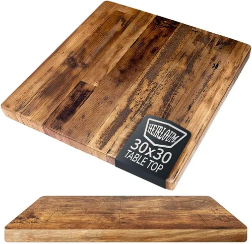 Vista 10 de Mesa de madera recuperada, pieza de madera reciclada rústica perfecta para cocinas, comedor y mesas auxiliares