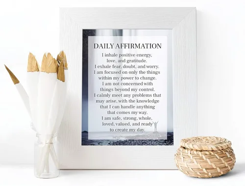 Vista 6 de Daily Affirmation Inspirational Print 8x10 UNFRAMED Motivational Wall Art Ideal for Home or Office Décor Great Modern Typographic Gift for