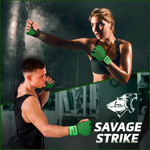 Vista 7 de BeSAVAGE Boxing Hand Wraps Inner Gloves for Men & Women – Gel Padded MMA Gloves with 80cm Wrist Straps – Muay Thai, Kickboxing, Punching, Training