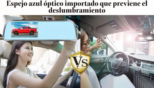 Vista 2 de Espejo de cámara de respaldo HD 1080P – Plug and Play, fácil de instalar, visión nocturna a color, espejo retrovisor con cámara de matrícula
