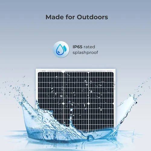 Vista 5 de Renogy Panel Solar de 50 W 12 V, Cargador de Módulo PV Monocristalino de Alta Eficiencia de 50 W para Techo de Casa Rodante, Marina, Granja, Batería