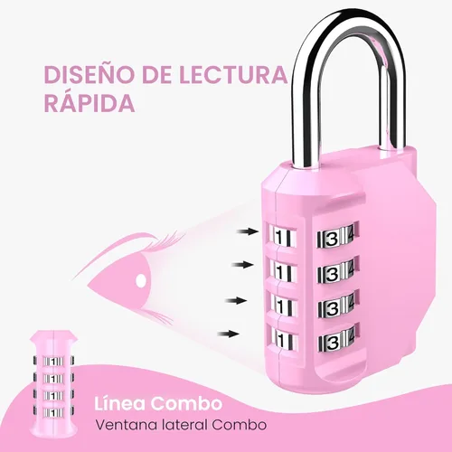 Vista 3 de Puroma - Candado impermeable de combinación de 4 dígitos, para intemperie, para casillero escolar o deportivo, valla, caja de herramientas, puerta