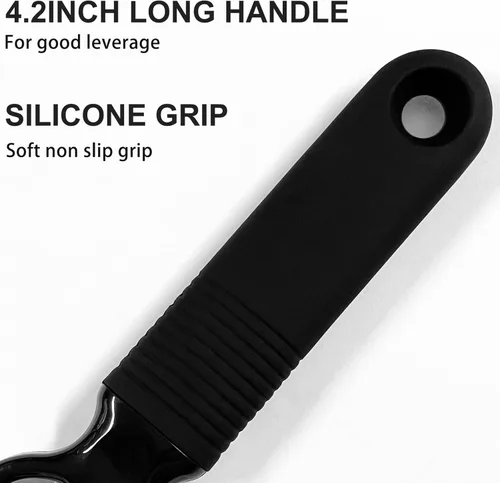 Vista 3 de Paquete de 2 abridores de latas de soda y abrebotellas de cerveza con mango de silicona de buen agarre, abridor de pestañas para uñas largas