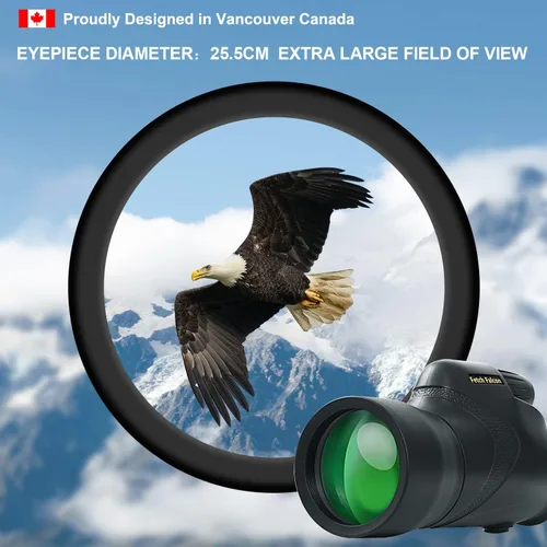 Vista 4 de Fetch Falcon Monoculars 12x50 IPX7 Impermeable BAK4 FMC ED Nitrógeno Lleno de Nitrógeno con adaptador de teléfono, trípode, correa de mano