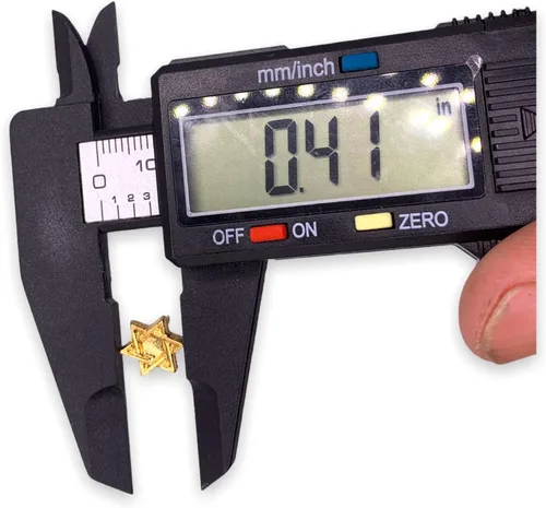 Vista 3 de Pin de solapa de estrella de David con acabado dorado, pin religioso de estrella de David, pines de estrella judía, pin de solapa de estrella dorada