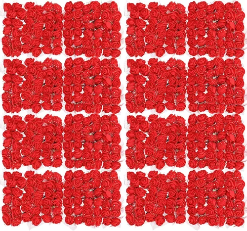 Vista 47 de MECCANIXITY Cabezas de rosas artificiales, mini flores sintéticas negras de 0.8 a 1 pulgada para manualidades, decoración de bodas y fiestas