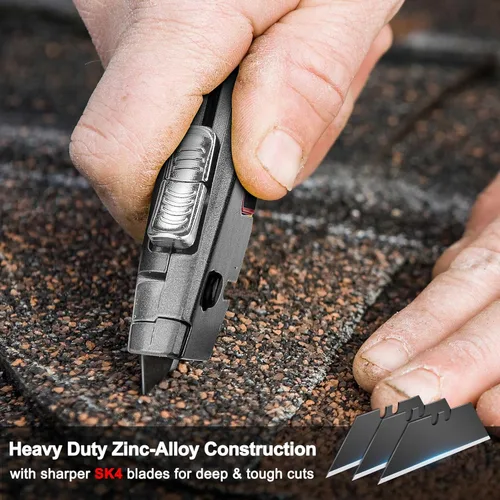 Vista 8 de HAUTMEC HT0311 - Cortador de caja de seguridad retráctil resistente, sistema dual retráctil automático con bloqueo de 3 posiciones, cortador