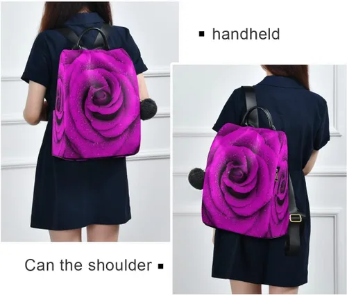 Vista 7 de ALAZA Beautiful Rose Water Flower Women Backpack Anti Theft Back Pack Shoulder Fashion Bag Purse