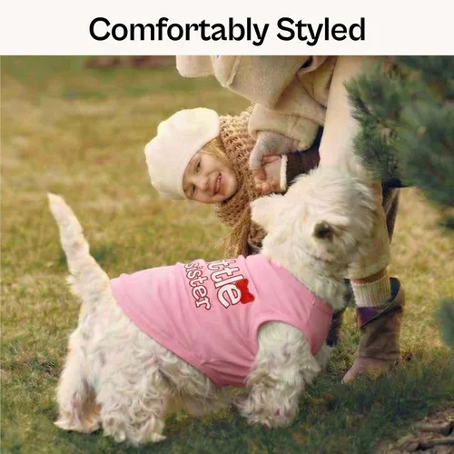 Vista 71 de Playera parisina para perros con palabras bordadas "I Love My Mommy" - 100% algodón, camiseta rosa para perros - Chaleco sin mangas para mascotas