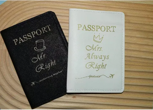 Vista 4 de Juego de etiquetas de equipaje de Mr and Mrs para parejas, regalos de despedida de soltera, regalo de compromiso de luna de miel, aniversario
