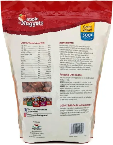Vista 2 de Manna Pro Nuggets de Tamaño Mordisco para Caballos, Golosinas de Tamaño de Bolsillo para Entrenamiento de Caballos, Golosinas con Sabor a Manzana