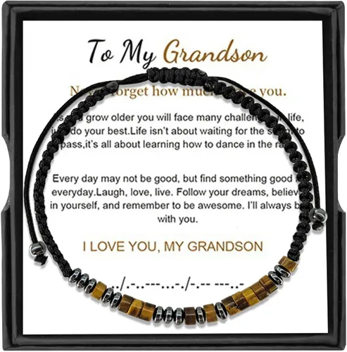 Vista 16 de Pulsera con código morse, regalos de Navidad para hijo, nieto, hija, nieta, sobrino, regalo de cumpleaños inspirador