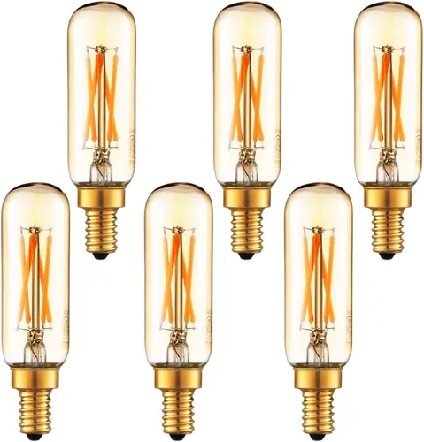 Vista 12 de LiteHistory Bombilla LED T6 regulable de 25 W, candelabro LED 2200 K, ámbar, 120 lm, 2 W, e12 T25, paquete de 6 bombillas