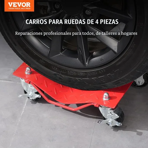 Vista 2 de VEVOR Plataforma con Ruedas, Capacidad de 8000 libras Movedor de Autos de Acero Resistente, Juego de Plataformas con Ruedas para Neumáticos de Auto