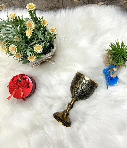 Vista 7 de Cáliz de vino de latón Cáliz Arturo King Cáliz Comunión Cáliz Cáliz Inspirado Medieval