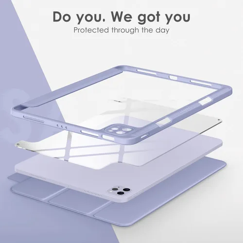 Vista 4 de VIKESI Funda para iPad Pro de 11 pulgadas de 4ª/3ª/2ª/1ª generación, iPad Air de 11 pulgadas, 5ª y 4ª generación con parte trasera transparente