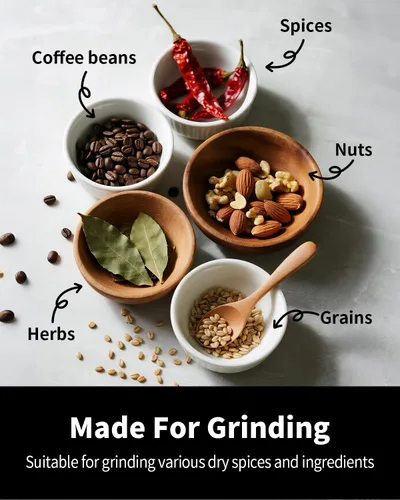 Vista 7 de SHARDOR Molinillo de Café Eléctrico de Cuchilla, Perilla Giratoria de Control de Molienda Temporizada, Carcasa Totalmente de Acero Inoxidable