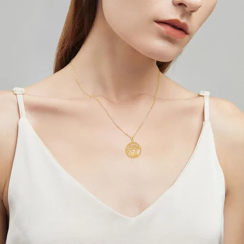 Vista 2 de Collar de oro de 14 quilates, pingüino, mariposa, búho, joyería de pingüino de oro de 14 quilates, regalos para mujeres y niñas